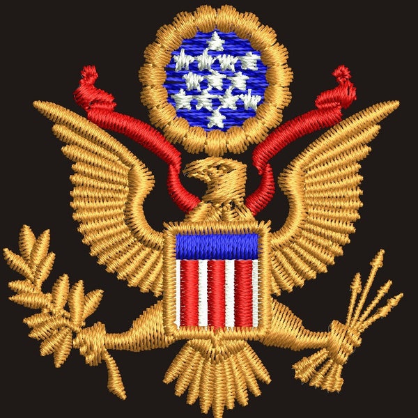 Conception de broderie machine American Eagle Coat Of Arms testée