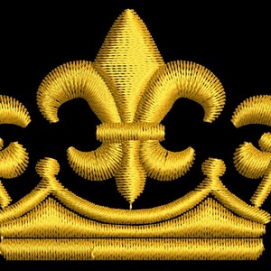 Gold Crown With Fleur De Lis and a Laurel Wreath With Stylized Leaves ...