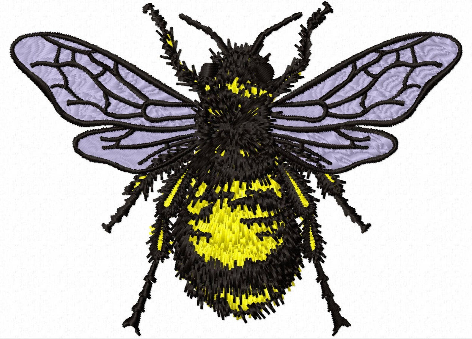Realistic Fly Bumblebee Machine Embroidery Design Instantly Etsy