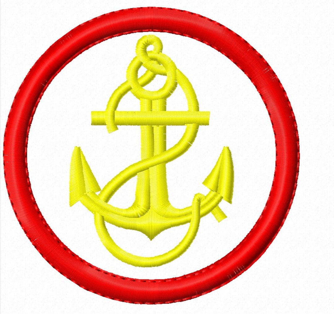 Anchor Machine Embroidery Designs Three Sizes Etsy