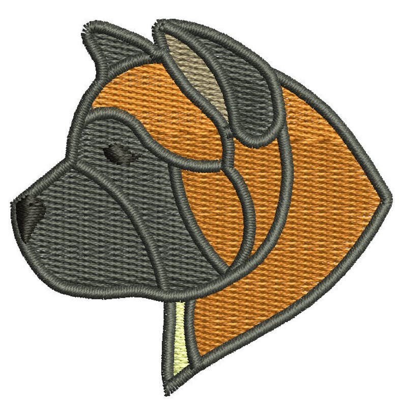 Boxer Dog Embroidery Design Etsy