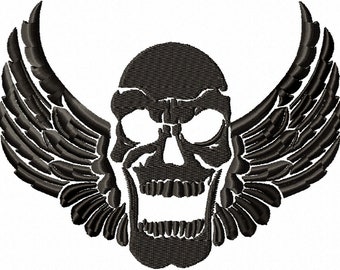 Skull with Wings  / pirate  Machine Embroidery design - tested