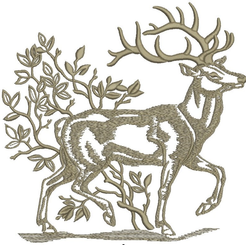 Deer Machine Embroidery Design instant download Etsy