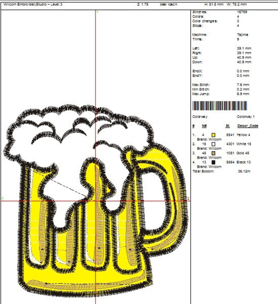 Beer Mug Machine Embroidery Design Instant Download Etsy