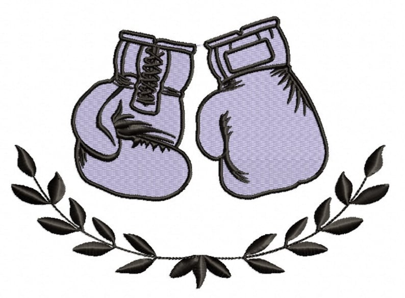 Boxing Gloves and Laurel Machine Embroidery Design Etsy