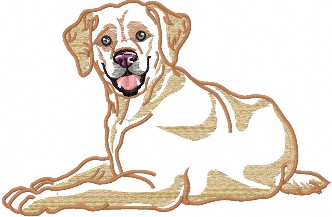 Labrador applique Machine Embroidery Design Etsy