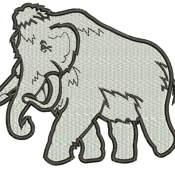 woolly mammoth Machine Embroidery design instantly download tested