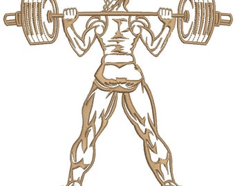 woman body builder Machine Embroidery Design, Instant Download