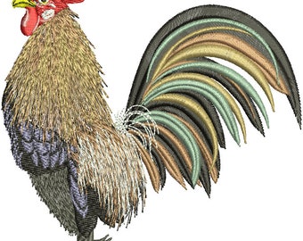 realistic rooster  Machine Embroidery Design