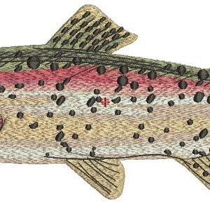 cutthroat trout Fisherman embroidery design