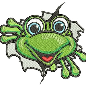 Cute Frog  Machine Embroidery Design tested