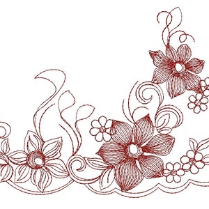 Modello di ricamo di bordo, festone - Disegni di ricamo a macchina