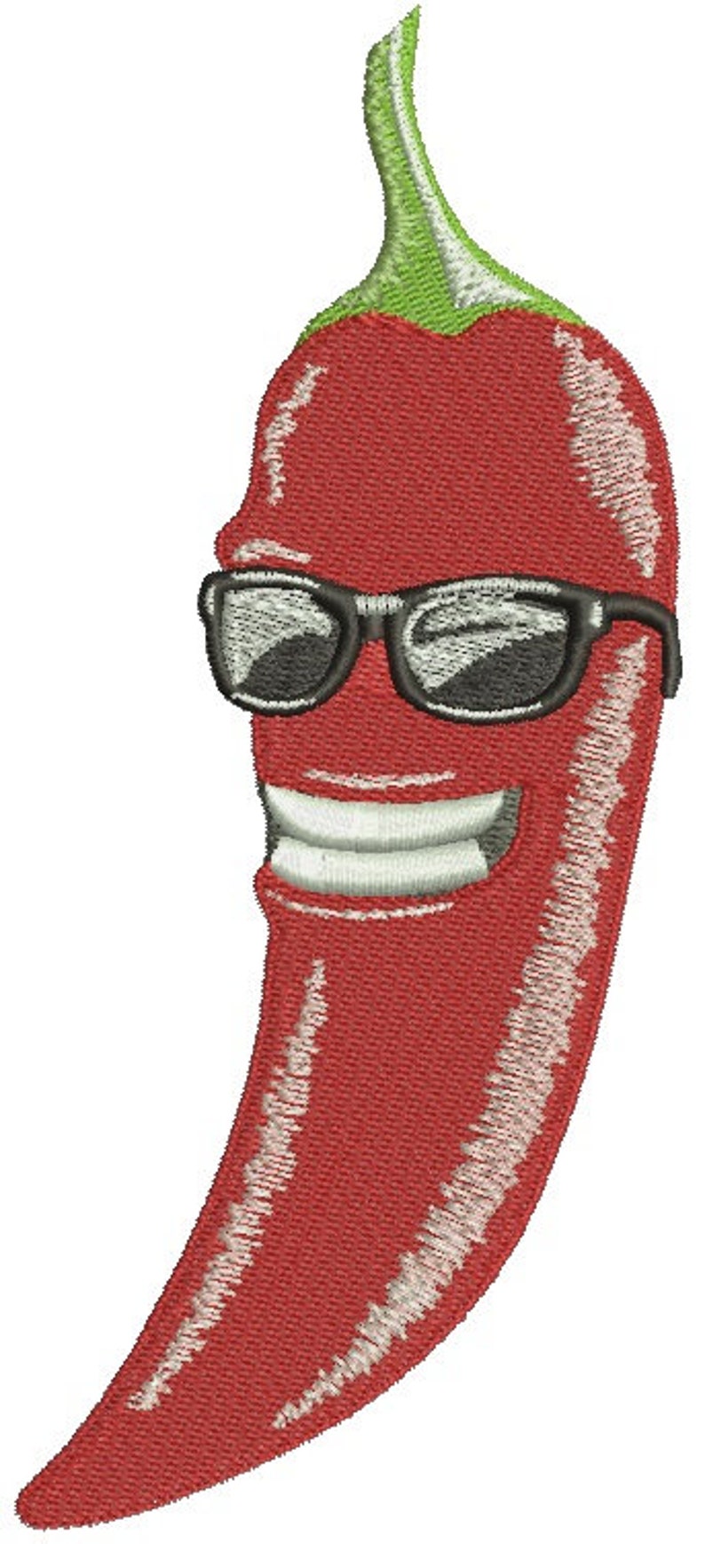Hot Red Chili Pepper in Glasses Machine Embroidery Designs 5 Etsy