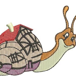 snail embroidery design for 4*4 inc. hoops 75*60 mm 7700 stc.
