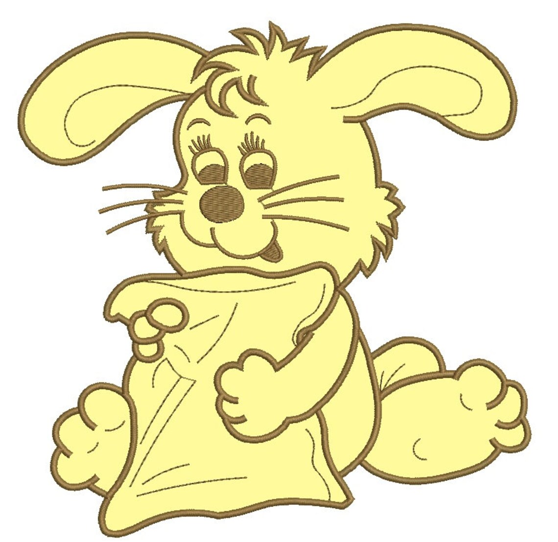 Rabbit applique machine embroidery design  etsy