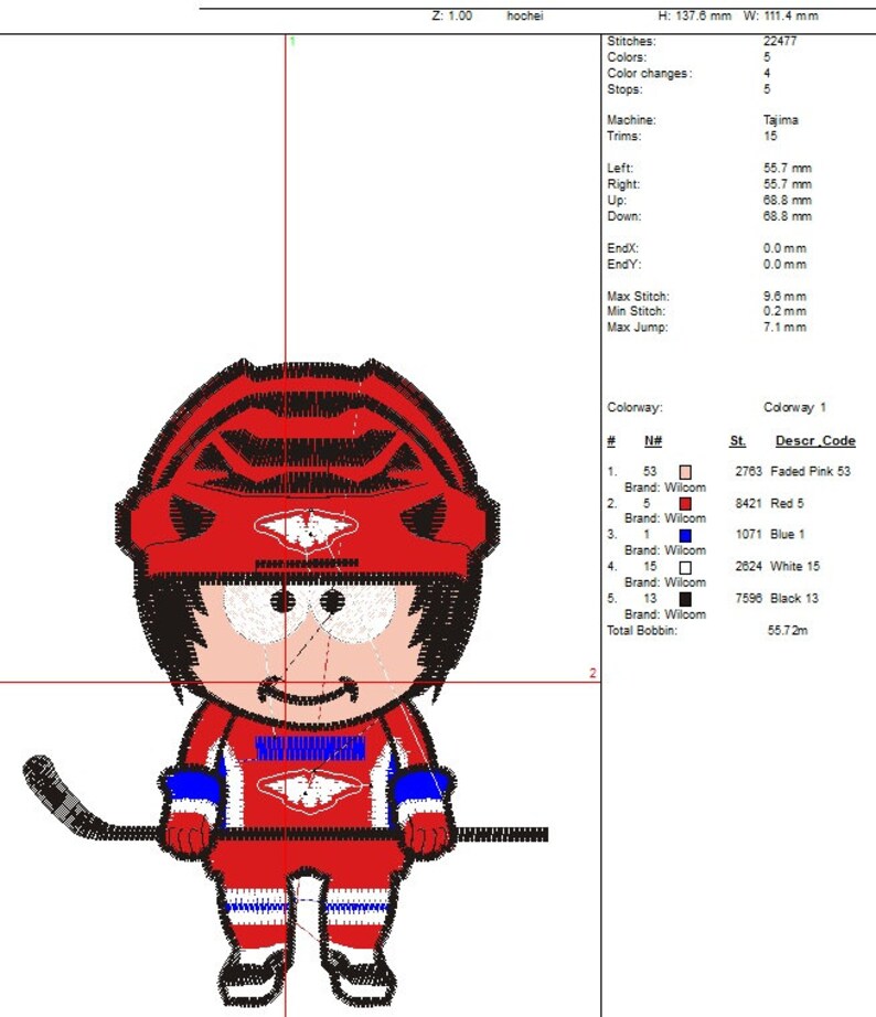 Hockey player machine embroidery design tested  etsy Hockey player machine embroidery design tested  etsy
