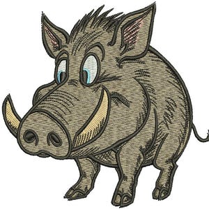 wildschweinkarikatur Maschinenstickerei Designs SOFORTIGER DOWNLOAD