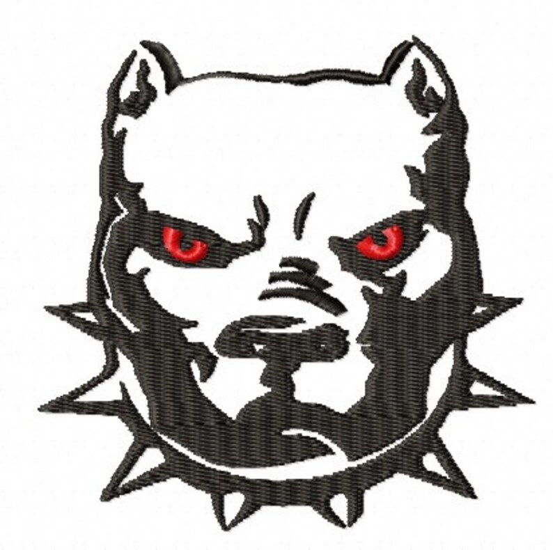 Pitbull embroidery machine embroidery design  etsy