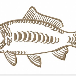 mirror carp common carp Cyprinus carpio CARP fish Machine Embroidery Design instant download image 6