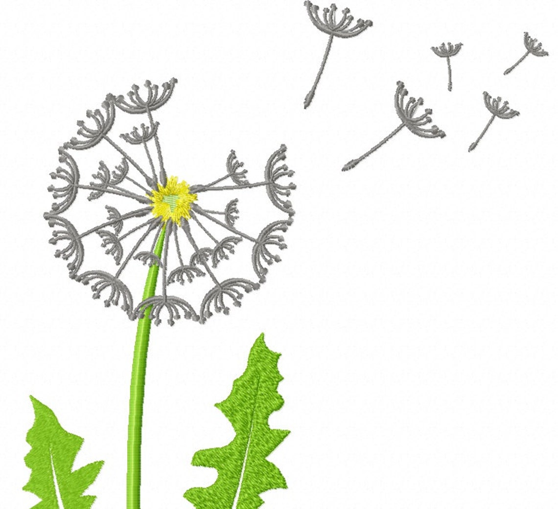 Dandelion Machine Embroidery Designs Three Sizes Etsy