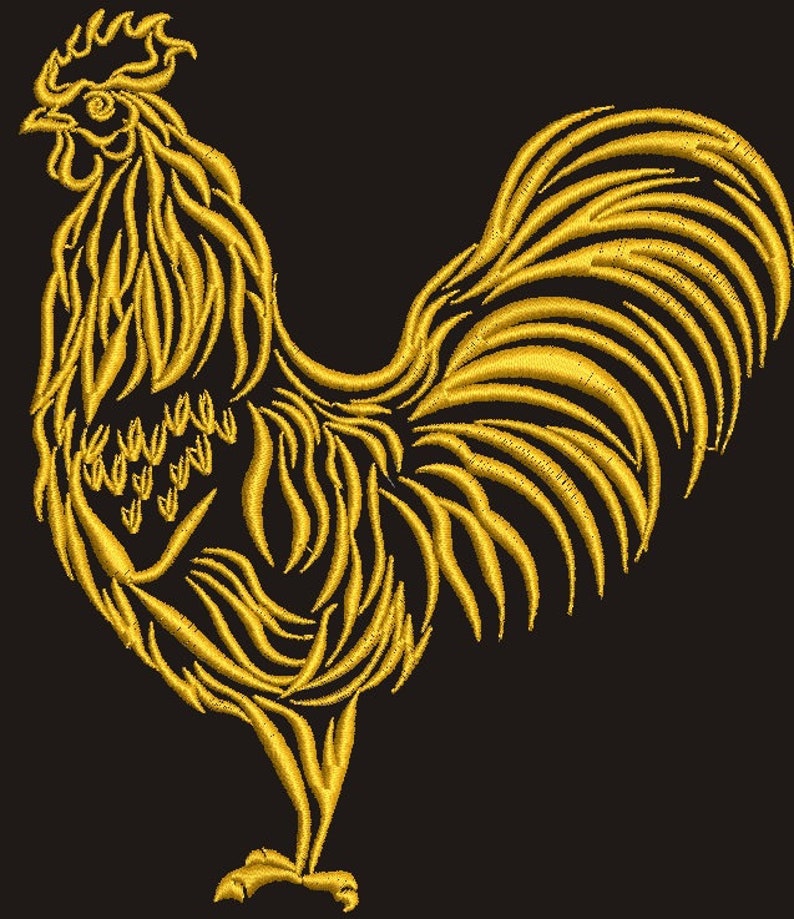 Rooster Machine Embroidery Design Etsy