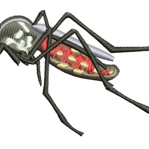 realistic mosquito Machine Embroidery Design tested