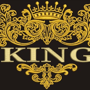KING Krone und Barock-Muster Maschinenstickdatei sofort download