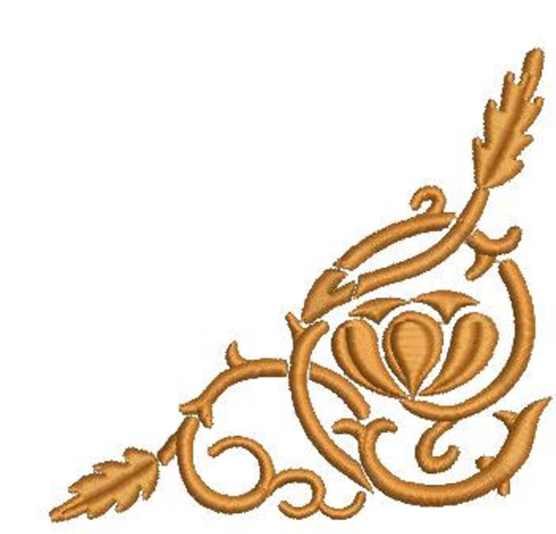 Floral Pattern Corner Machine Embroidery Designs Design Etsy UK