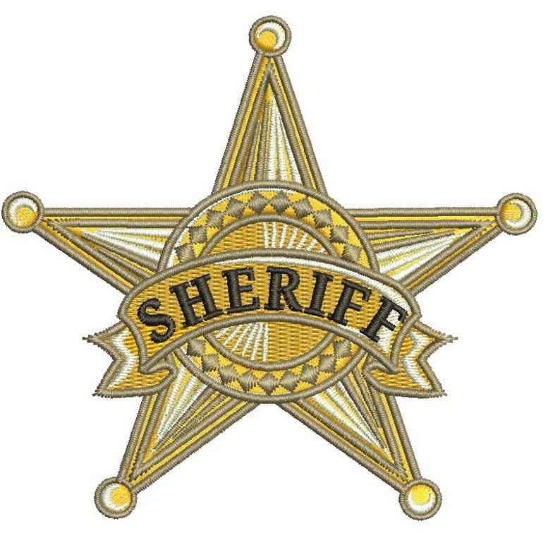 Sheriff Star Machine Embroidery Design Instant Download 4 X Etsy