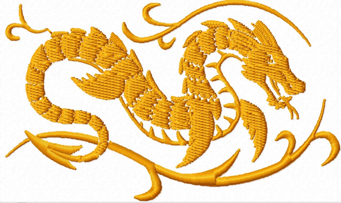 Chinese Dragon Machine Embroidery Design Etsy