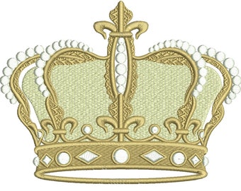 crown Machine embroidery design -  instantly download