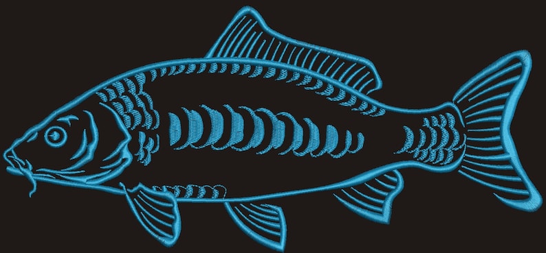 mirror carp common carp Cyprinus carpio CARP fish Machine Embroidery Design instant download image 4