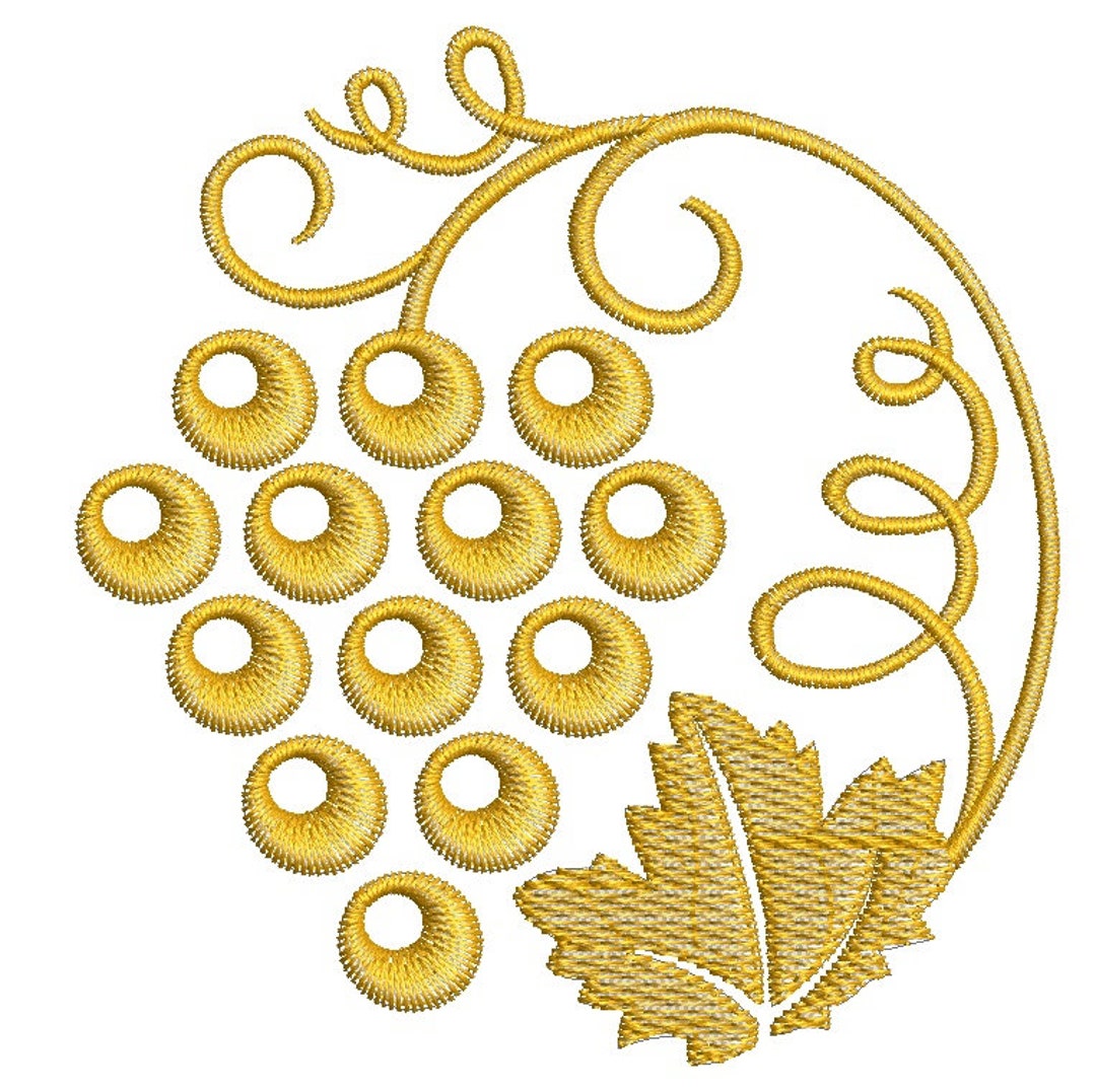 Sprig of Grapes Machine Embroidery Designs No Dense Design Etsy