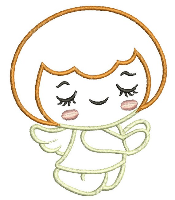 Little Angel Applique Machine Embroidery Design 3 sizes Etsy