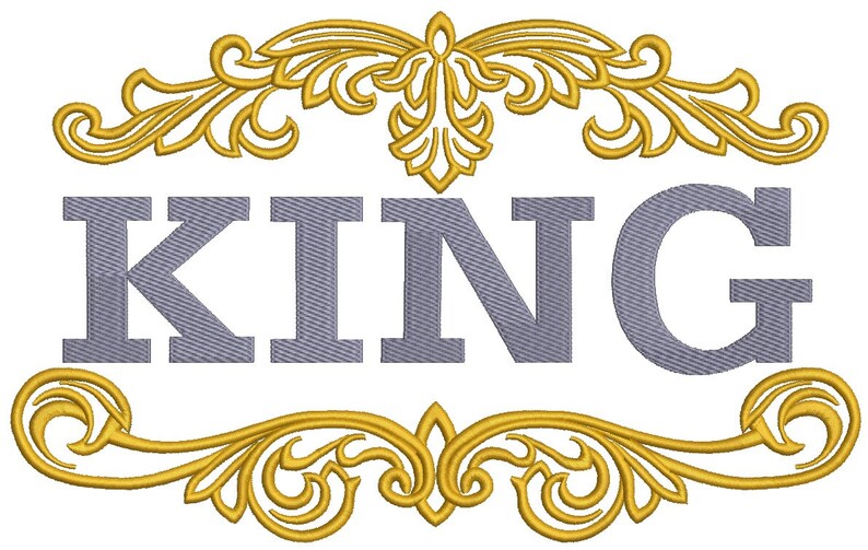 King Machine Embroidery Design Instantly Download Etsy