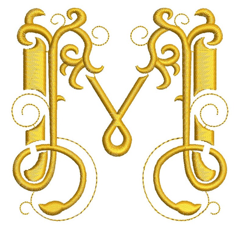 Monogram letter m machine embroidery design  etsy Monogram letter m machine embroidery design  etsy