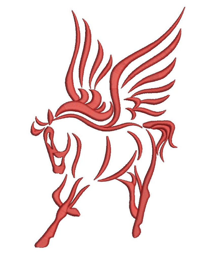 Pegasus a horse with wings machine embroidery design  etsy