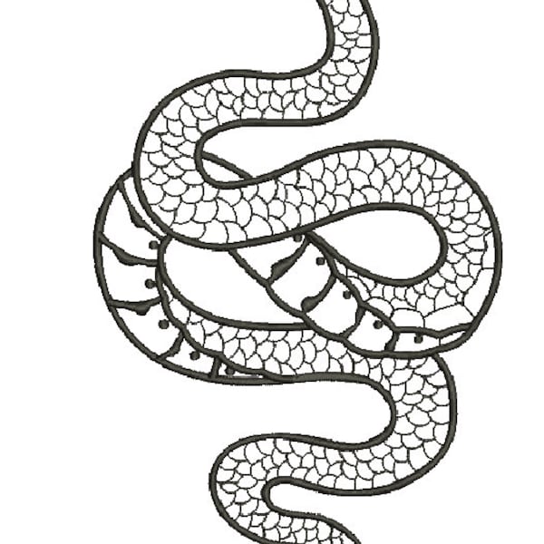snake Machine Embroidery design tested