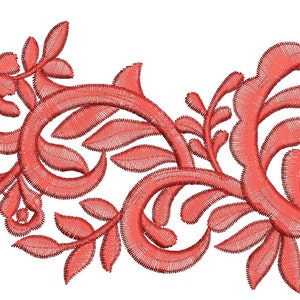 floral pattern  Machine Embroidery designs - not dense stitches