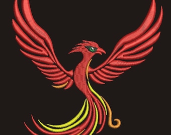 phoenix bird fire bird  Machine Embroidery Design tested