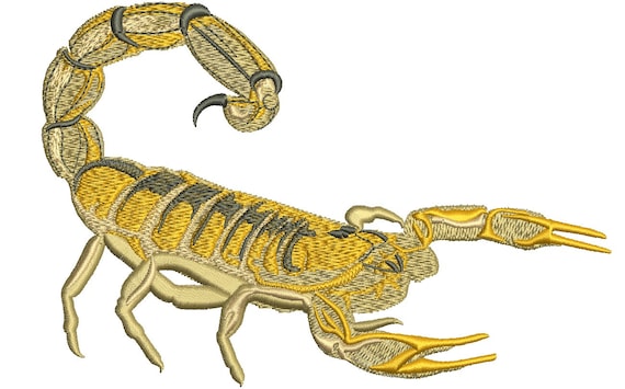 Golden Scorpion Scorpio Machine Embroidery Design - Three