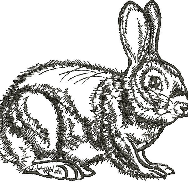 Rabbit Machine Embroidery Design - Etsy