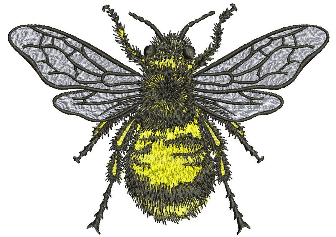 Realistic Fly Bumblebee Machine Embroidery Design Instantly Etsy