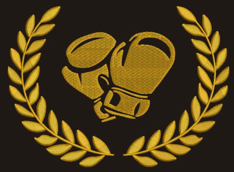 Boxing Gloves and Laurel Wreath Machine Embroidery Design Etsy UK