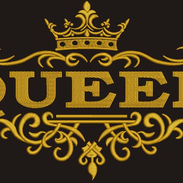 Queen crown Machine Embroidery Design  instantly download