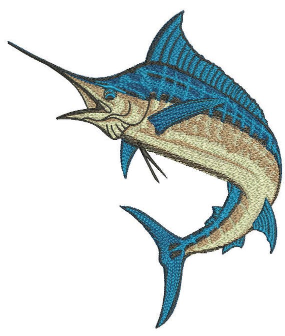 Swordfish  marlin embroidery design tested  etsy Swordfish  marlin embroidery design tested  etsy