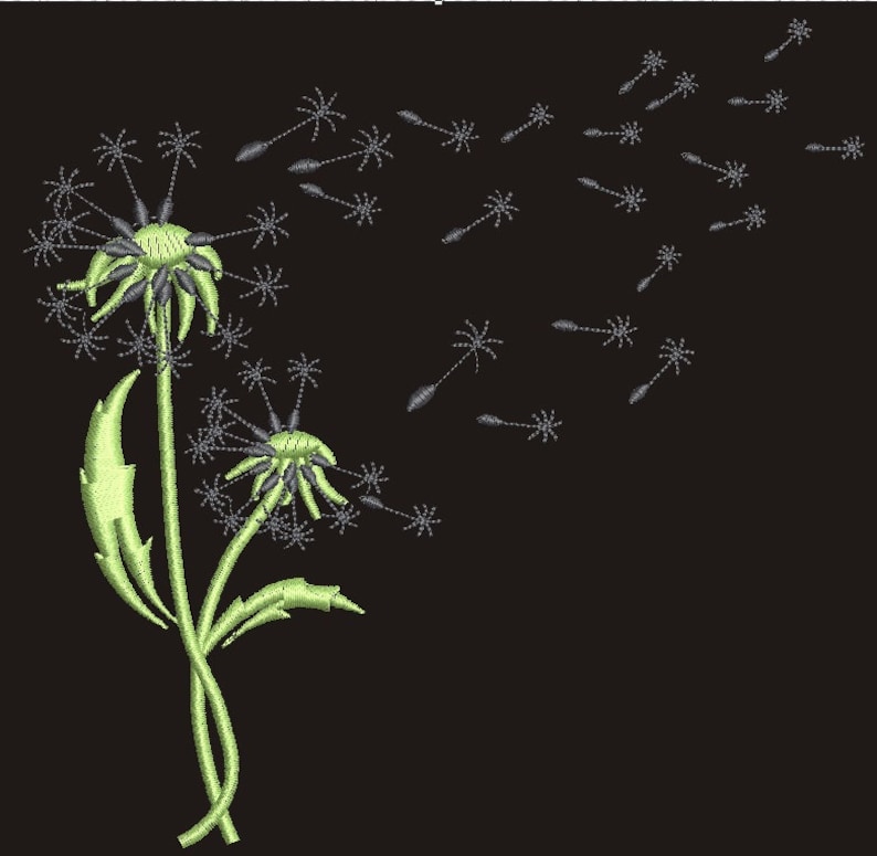 Dandelions Dandelion Flying Seeds Machine Embroidery Designs Etsy UK