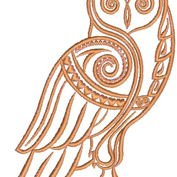 cute owl design contour big design  Machine Embroidery Design