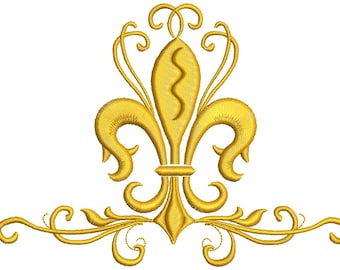 Fleur de lis and pattern Embroidery Designs