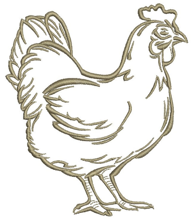 Chicken Machine Embroidery Design Etsy